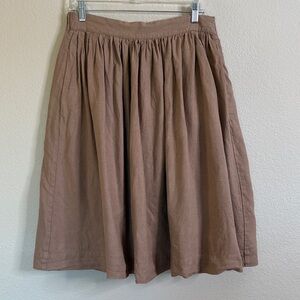 Not Perfect Linen tan pocket skirt women’s large EUC